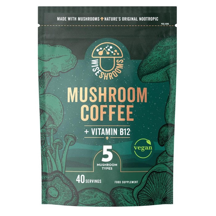 Wiseshrooms - Mushroom Coffee + Vit B12 & D, 100g