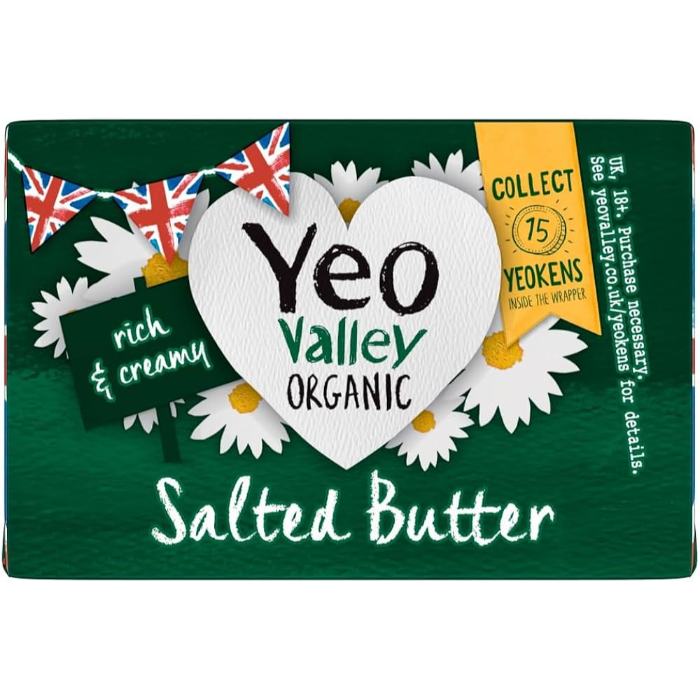 Yeo Valley - Organic Salted Butter, 200g  Pack of 20
