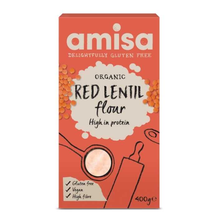 Amisa - Organic Gluten-Free Red Lentil Flour, 400g