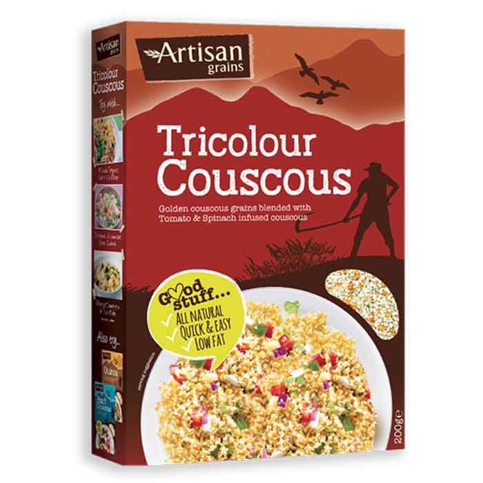 Artisan Grains - Tricolour Couscous, 220g  Pack of 6