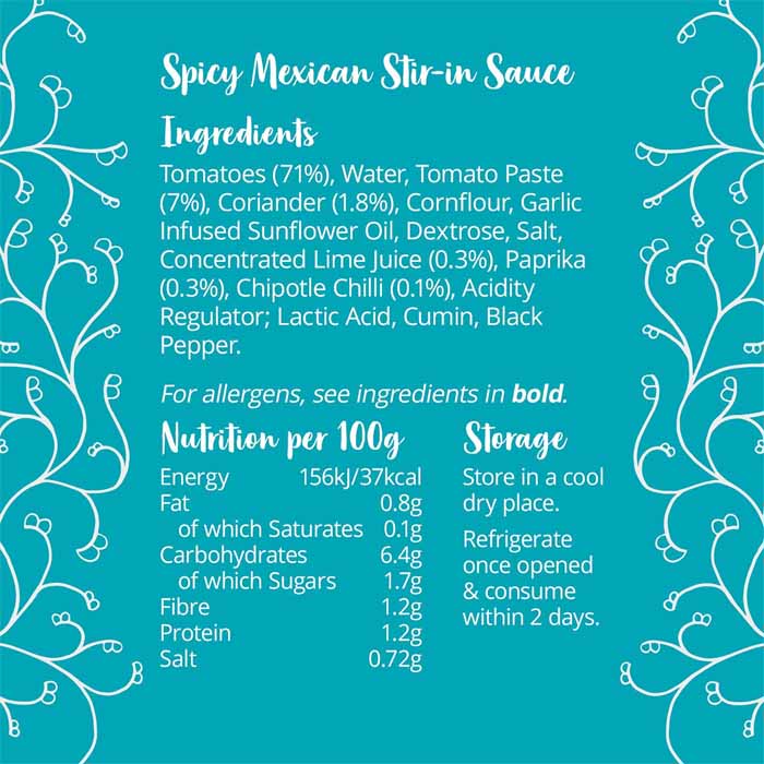 Bay's Kitchen - Spicy Mexican Stir-in Sauce, 260g - back