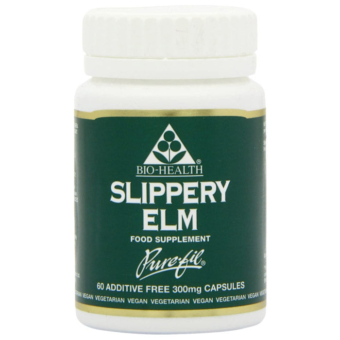 Bio-Health - Slippery Elm Pure Powdered Bark - 60 Capsules ,300mg