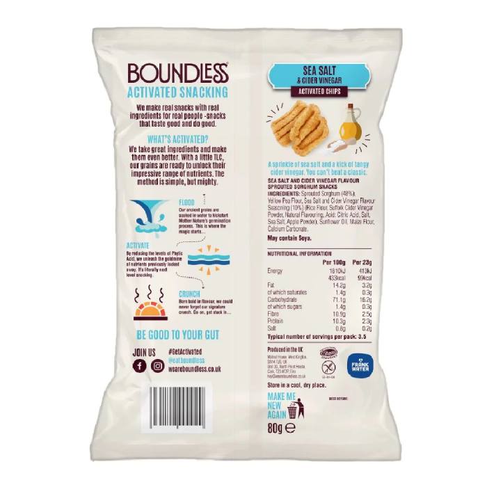 Boundless Activate Snacking - Activated Chips Sea Salt & Cider Vinegar 80g back