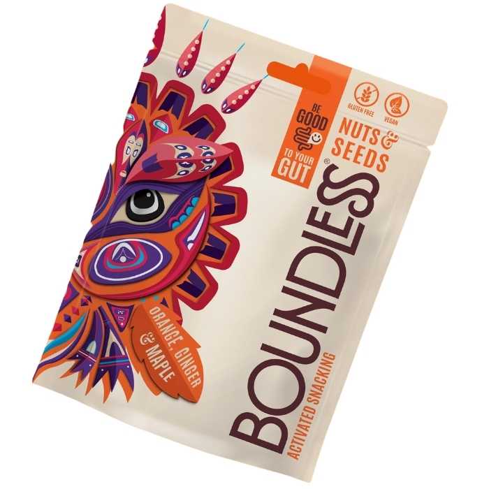 Boundless Activated Snacking - Activated Nuts & Seeds Orange Ginger & Maple, 90g - front