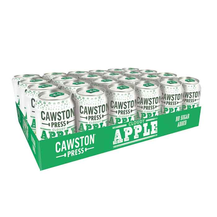 Cawston Press - Can - Sparkling Cloudy Apple Juice Can, 330ml (Pack of 24) 