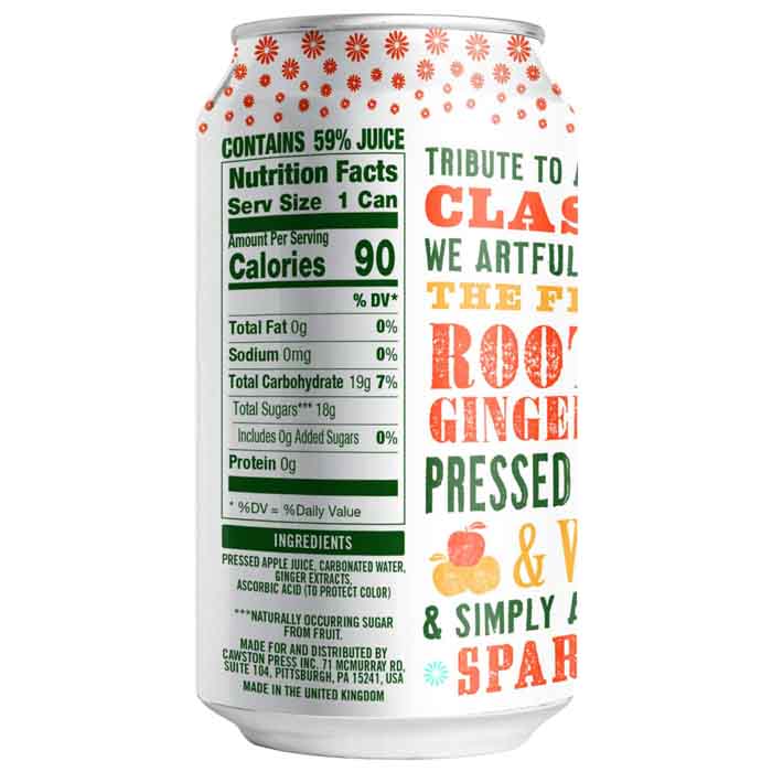 Cawston Press - Can - Sparkling Ginger Beer Can, 330ml (Pack of 24) - back