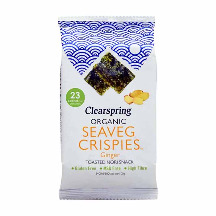 Clearspring - Organic Seaveg Crispies Multipack - Ginger (1-Pack), 3x4g