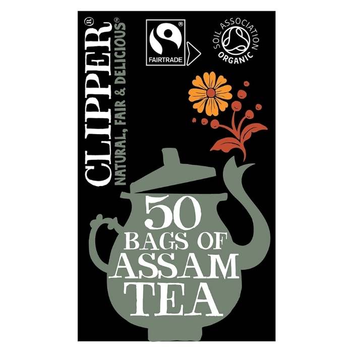 Clipper - Organic Fairtrade Assam Tea Teabags (50 Bags) - front