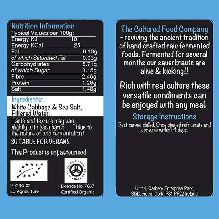 Cultured Food Company - Organic Organic Natural Sauerkraut , 400ml - back