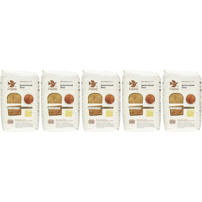 Doves Farm - Gluten-Free Brown Bread Flour, 1kg | Pack of 5 - PlantX UK