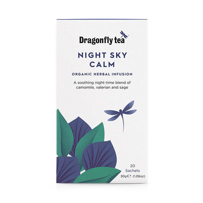 Dragonfly Tea - Organic Night Sky Calm Herbal Infusion Tea, 20 Bags