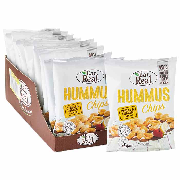 Eat Real - Hummus Chips , Chilli & Lemons (45g) 12 Pack