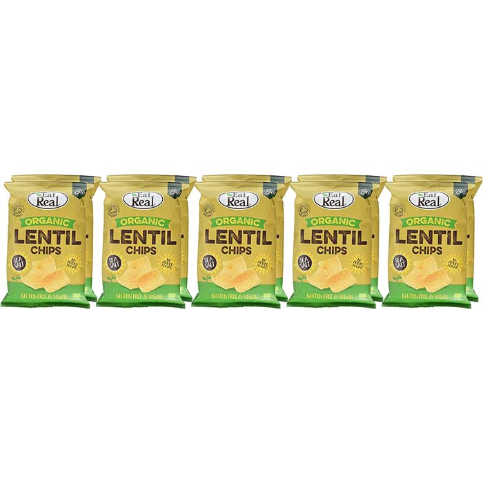 Eat Real - Organic Lentil Chips Sea Salt - 10-Pack, 100g