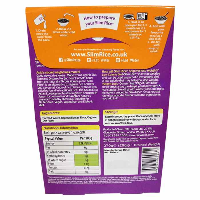 Eat Water - Slim Rice, 270g - back