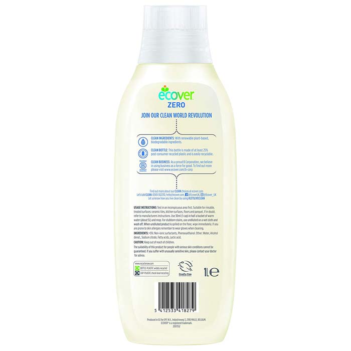 Ecover - All Purpose Cleaner - Zero, 1L - back