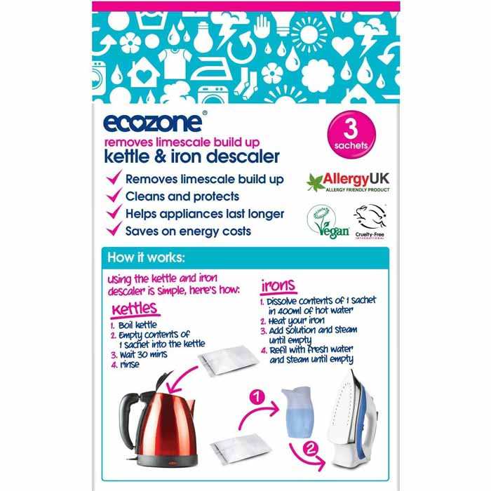 Ecozone - Kettle & Iron Descaler, 3 Sachets - back