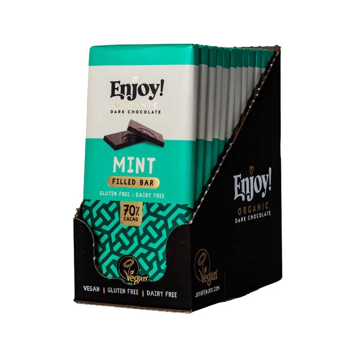 Enjoy! - Caramel Filled Chocolate Bar - Magical Mint (12 Bars), 70g 