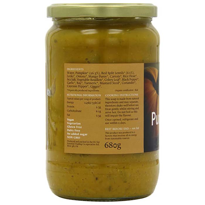 Essential - Organic Soup - Lentil and Pumpkin, 680g - back