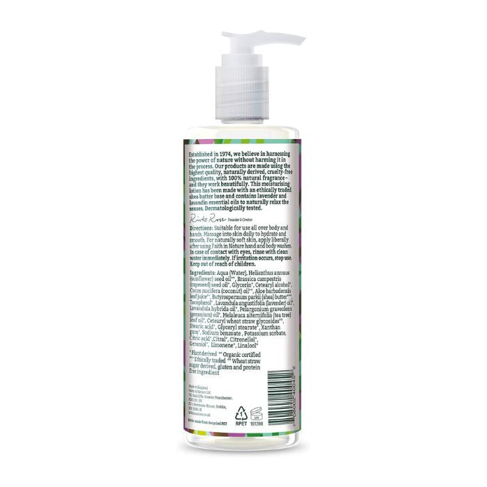 Faith In Nature - Hand & Body Lotion - Lavender and Geranium - Back