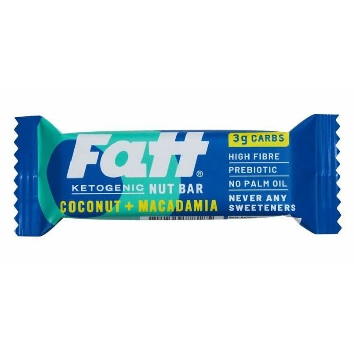 Fattbar - Keto Nut Bar Coconut & Macadamia, 30g - front