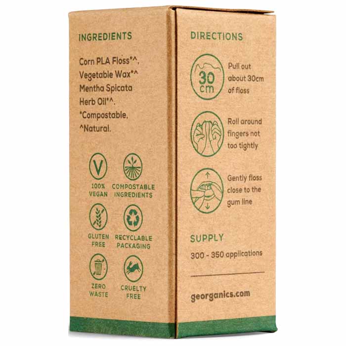 Georganics - Natural Dental Floss Spearmint ,50m - back