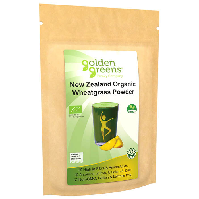 Golden Greens Organic - Organic New Zealand Wheatgrass Powder, 100g