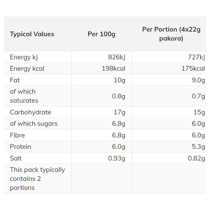 Gosh - Punchy Sweet Potato Pakora, 200g - Back