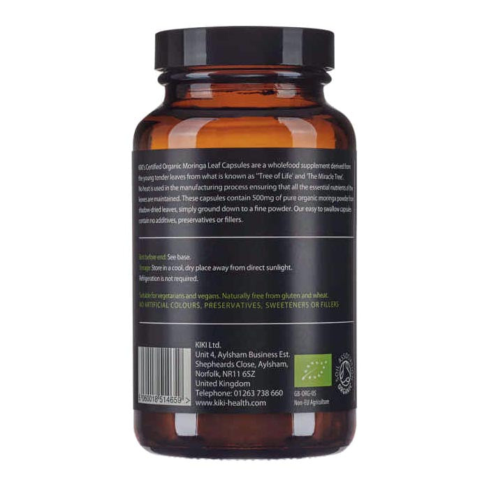 Kiki Health - Organic Moringa Leaf, 120 Capsules - back