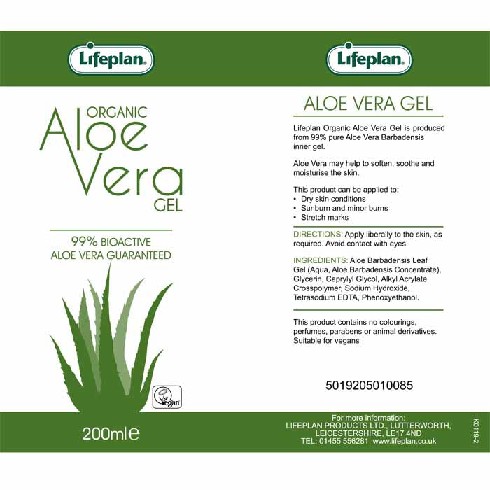 Lifeplan - Organic  Aloe Vera Gel, 200ml - back