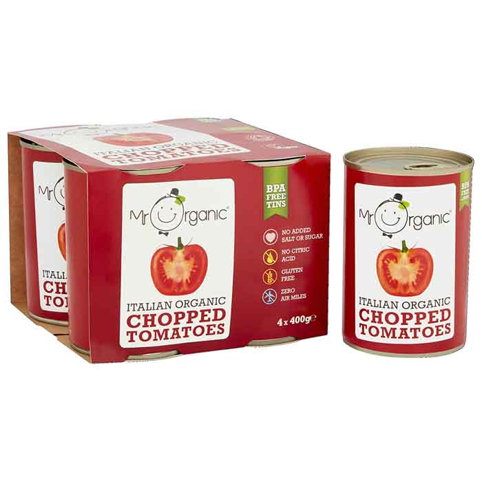 Mr Organic - 4 Pack Chopped Tomatoes, 400g