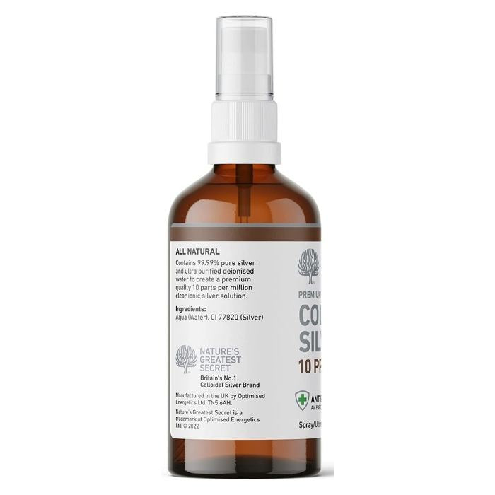 Nature's Greatest Secret - 10ppm Colloidal Silver | 300 ml (Spray) - Back