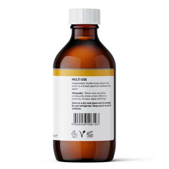 Nature's Greatest Secret - Amber 80% True Colloidal Silver 300ml (Bottle) - back