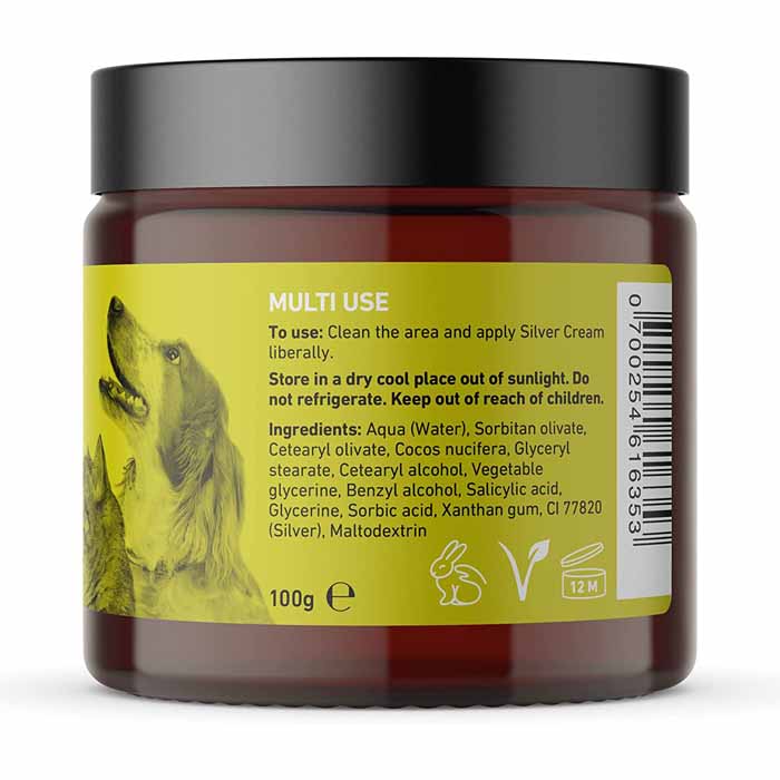 Nature's Greatest Secret - Colloidal Silver for Pets Antifungal Cream, 100ml - back