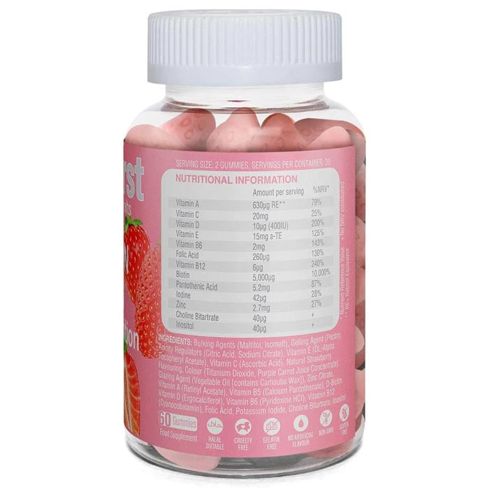 Nutriburst - Hair Skin & Nails Gummies, 60 Gummies - back