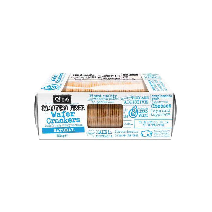 Olina's Bakehouse - Wafer Crackers - Gluten Free Natural, 100g 