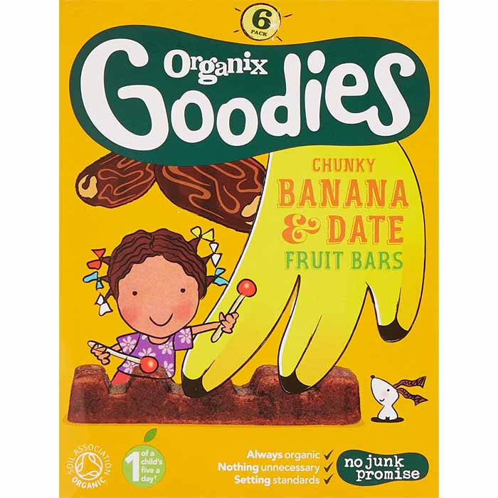 Organix - Chunky Fruit Bars - Banana & Date, 6-Pack