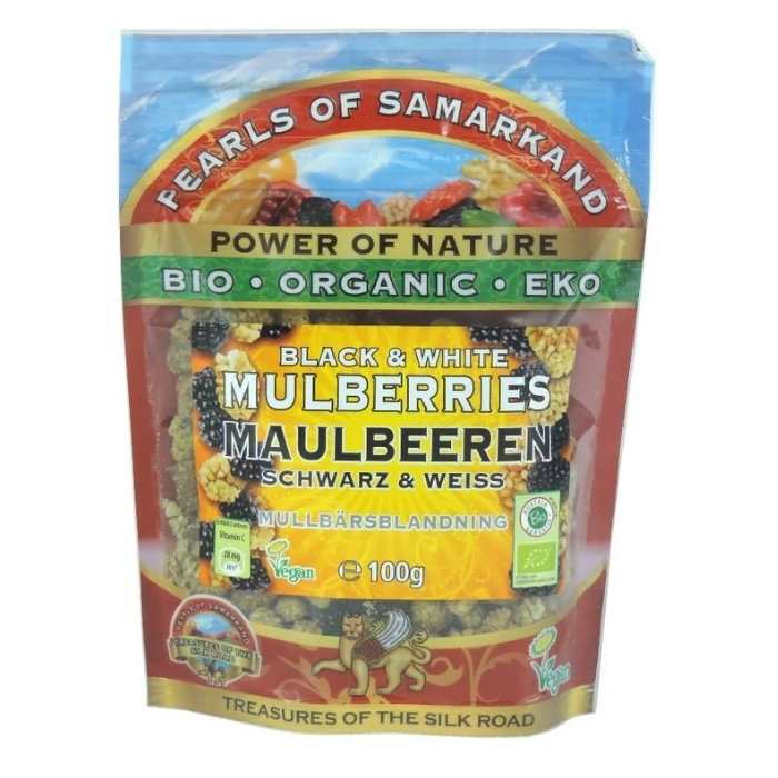 Pearls Of Samarkand - Organic Black & White Mulberries, 100g