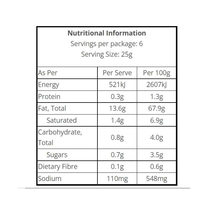 Pimp My Salad - Vegan Mayo Aioli with Avocado Oil, 230g - Nutritional Information