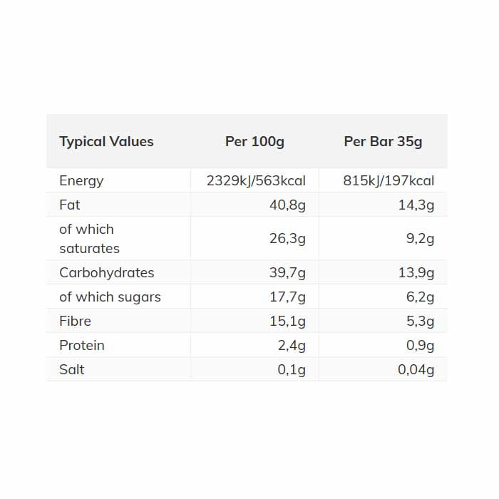 Prodigy - Chocolate Bars - Creamy Smooth, 35g  Pack of 15 - back