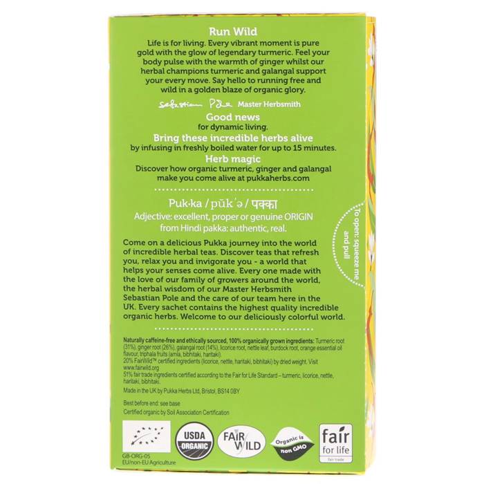 Pukka - Turmeric Active Herbal Tea - back