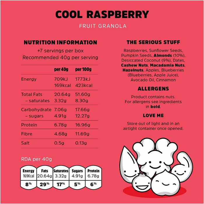 Rollagranola - Fruit Granola - Cool Raspber, 300g  - back