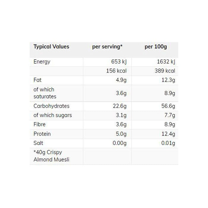 Rude Health - Crispy Almond Muesli, 400g - back