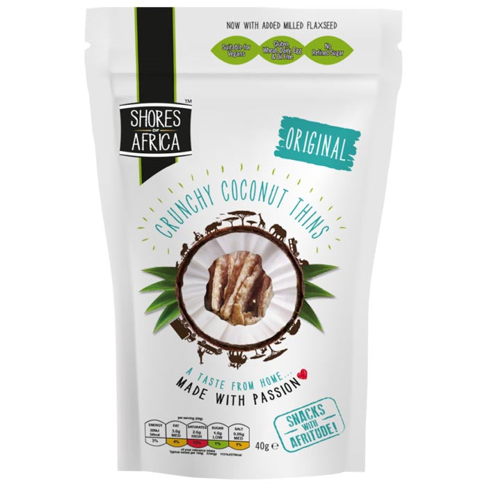 Shores Of Africa - Crunchy Coconut Thins - Original Flavour, 40g