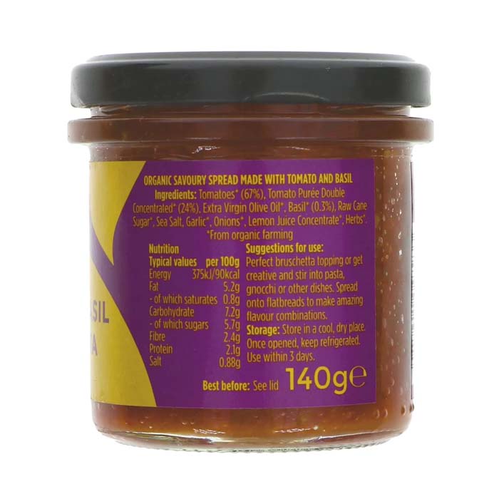 Suma Wholefoods - Organic Tomato & Basil Bruschetta Topping, 140g - back