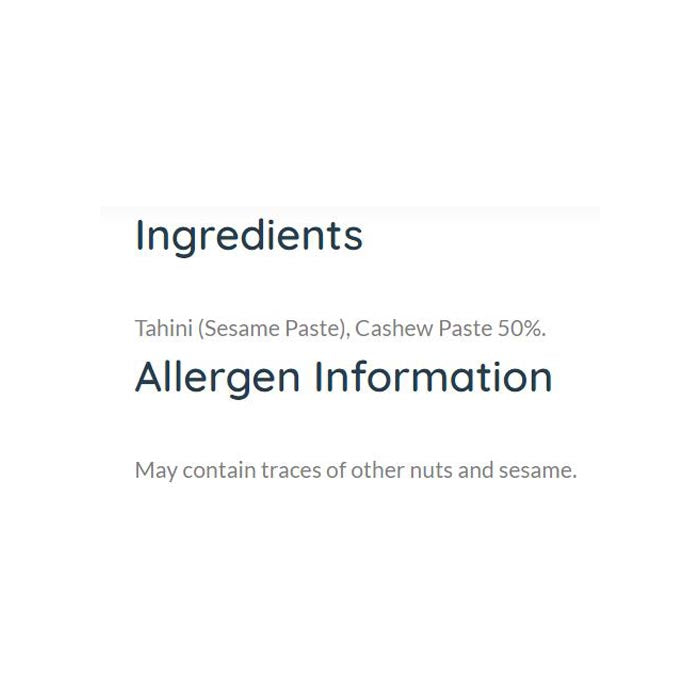 Sunita - Going Nuts! Cashew & Sesame Butter, 200g - back