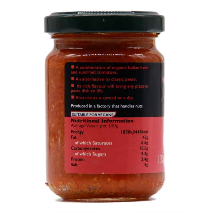 Sunita - Organic Pesto Rosso Sauce, 130g - back