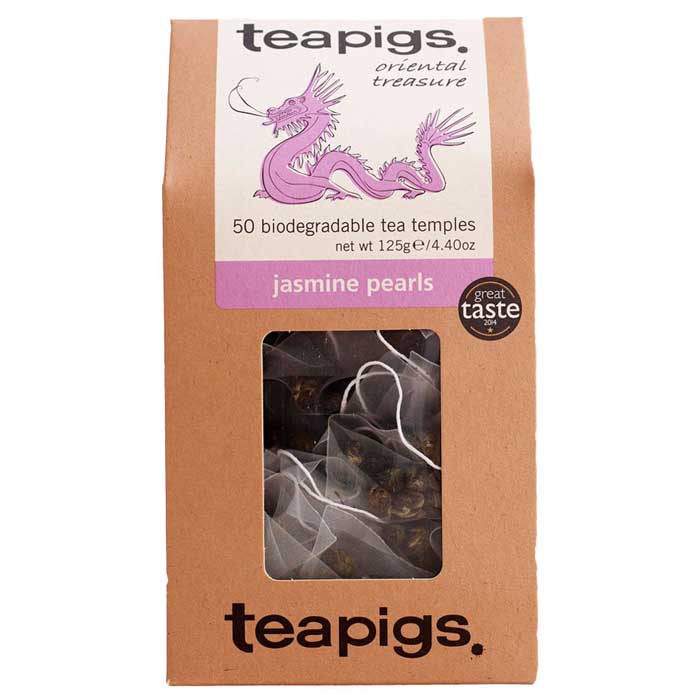 Teapigs - Jasmine Pearls Biodegradable Tea Temples, 15 bags