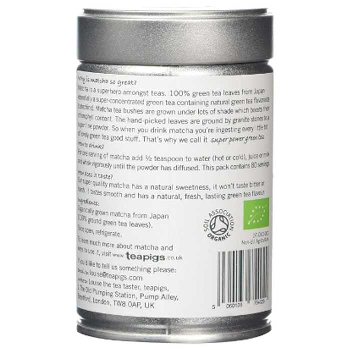 Teapigs - Matcha Tea Tin, 80g - back