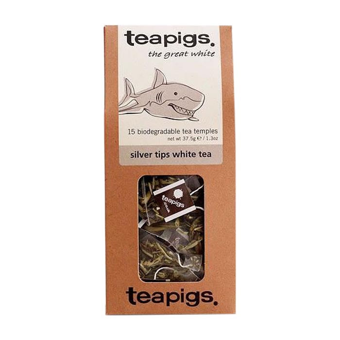 Teapigs - Silver Tips White Tea Biodegradable Tea Temples, 15 bags