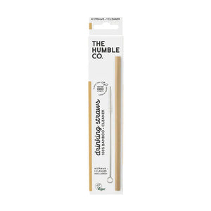 The Humble Co - Bamboo Straws, 4 Pack With Cleaner